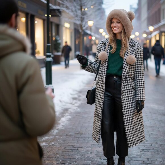 Women Khaki 2Winter Sherpa Beanie Hats Knit Ear Flaps Peruvian Cover Ears - Picture 9 of 9